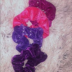 Girly velvet scrunchies